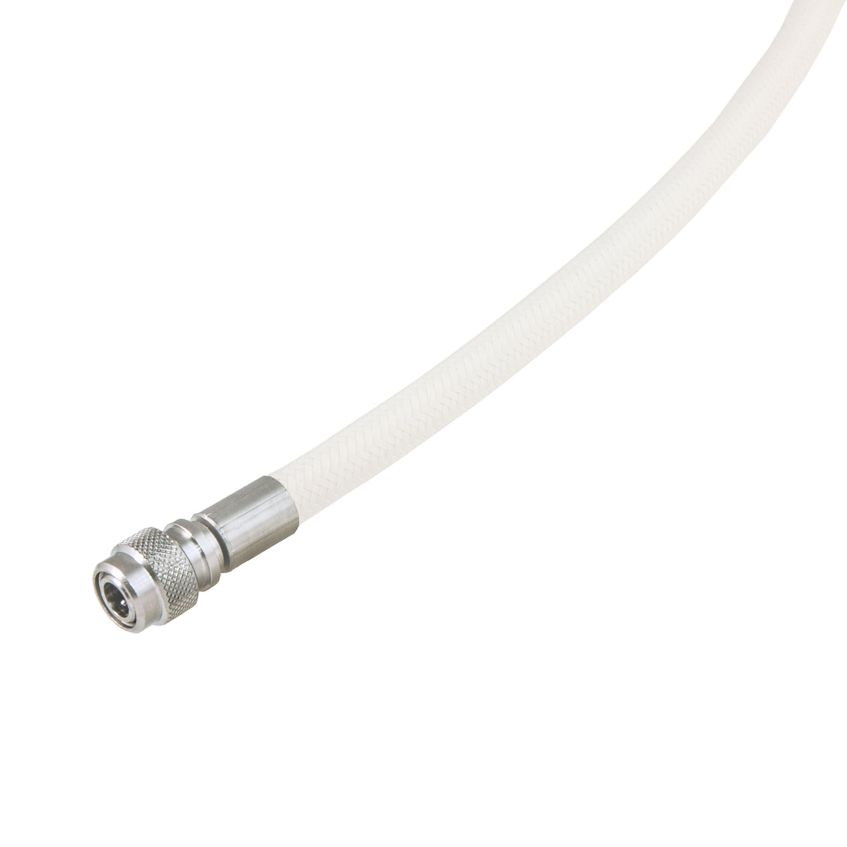 Miflex XTR inflator hose in white braid with quick-disconnect coupling