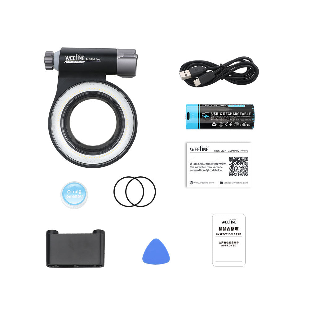 WeeFine Ring Light 3000 Pro box contents