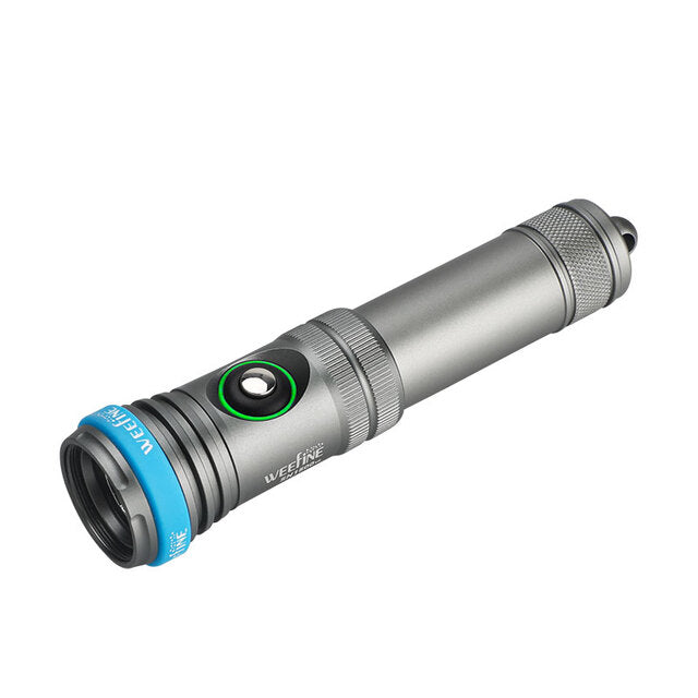 WeeFine SN1500 V2 dive torch, front three-quarter view