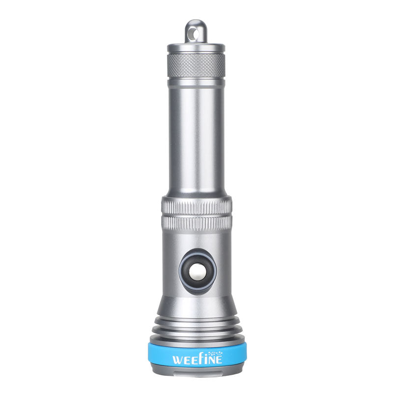 WeeFine SN2200 dive torch, three-quarter side view