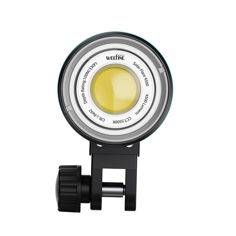 WeeFine Solar Flare 4500 video light, front three-quarter view with the dome