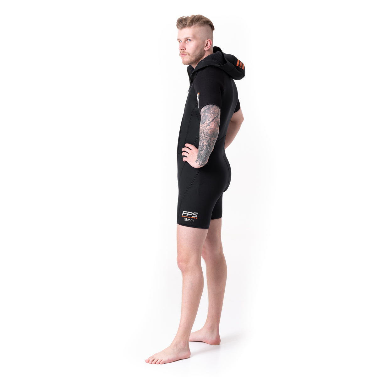 Tecline Proterm 5+5 mm two-piece set, hooded vest worn over the overall