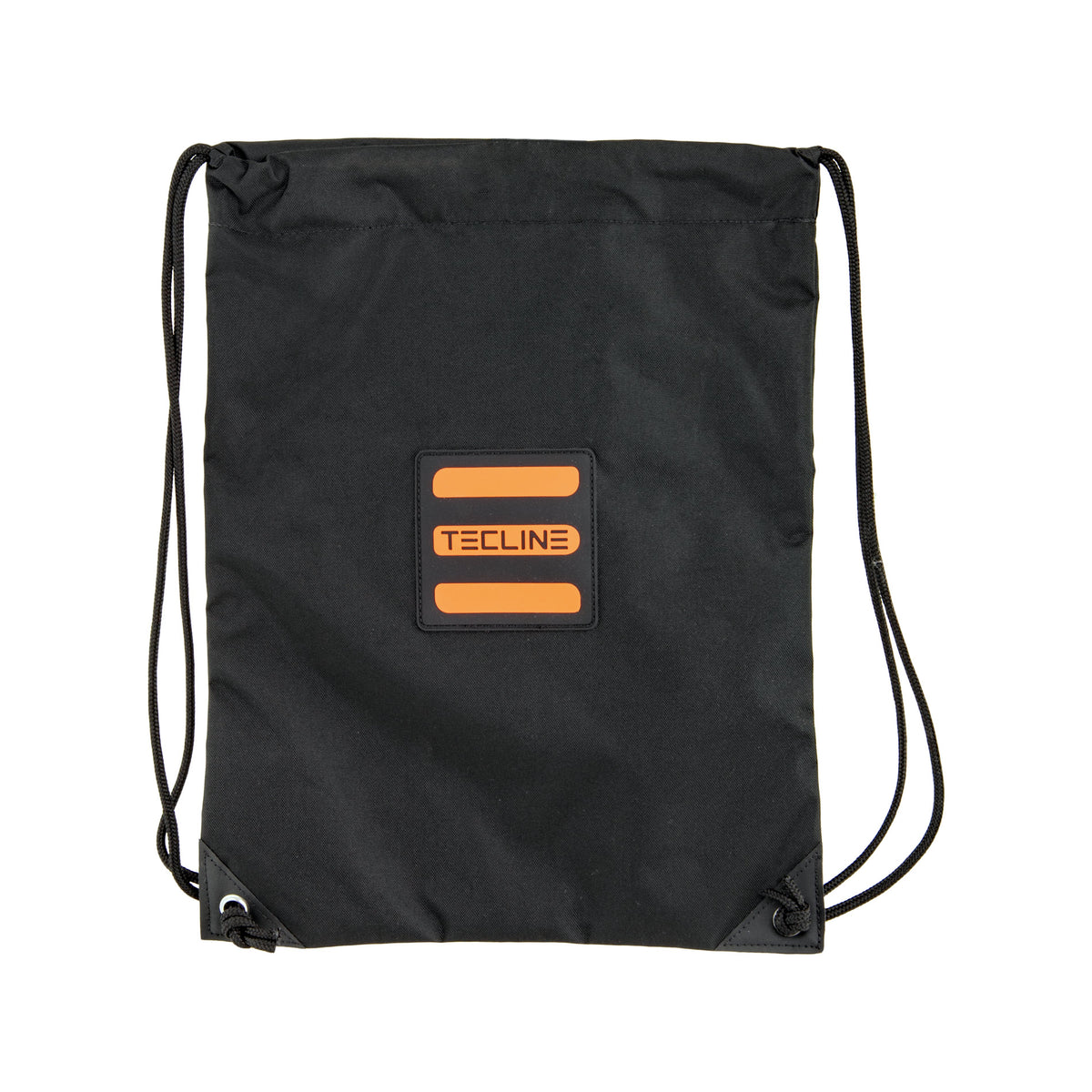 Tecline black nylon drawstring bag with Tecline patch