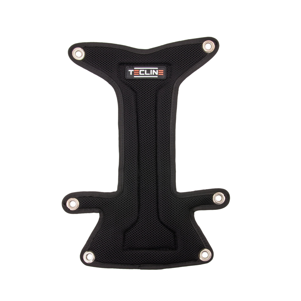 Tecline H backplate soft pad in black with the Tecline logo