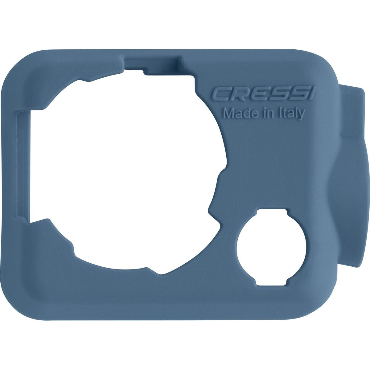 Blue silicone protective cover for the Digi 2 gauge, shown flat and empty