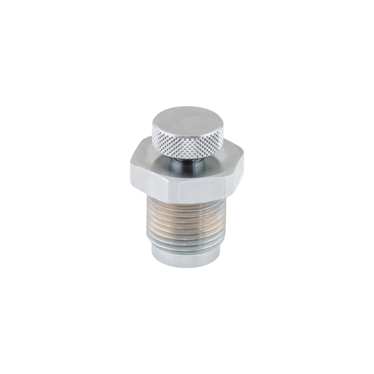 Tecline G5/8 DIN blind plug with hex body, threaded shank and knurled pressure release screw