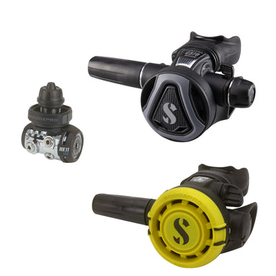 SCUBAPRO MK11 EVO and graphite C370 regulator set with R105 octopus