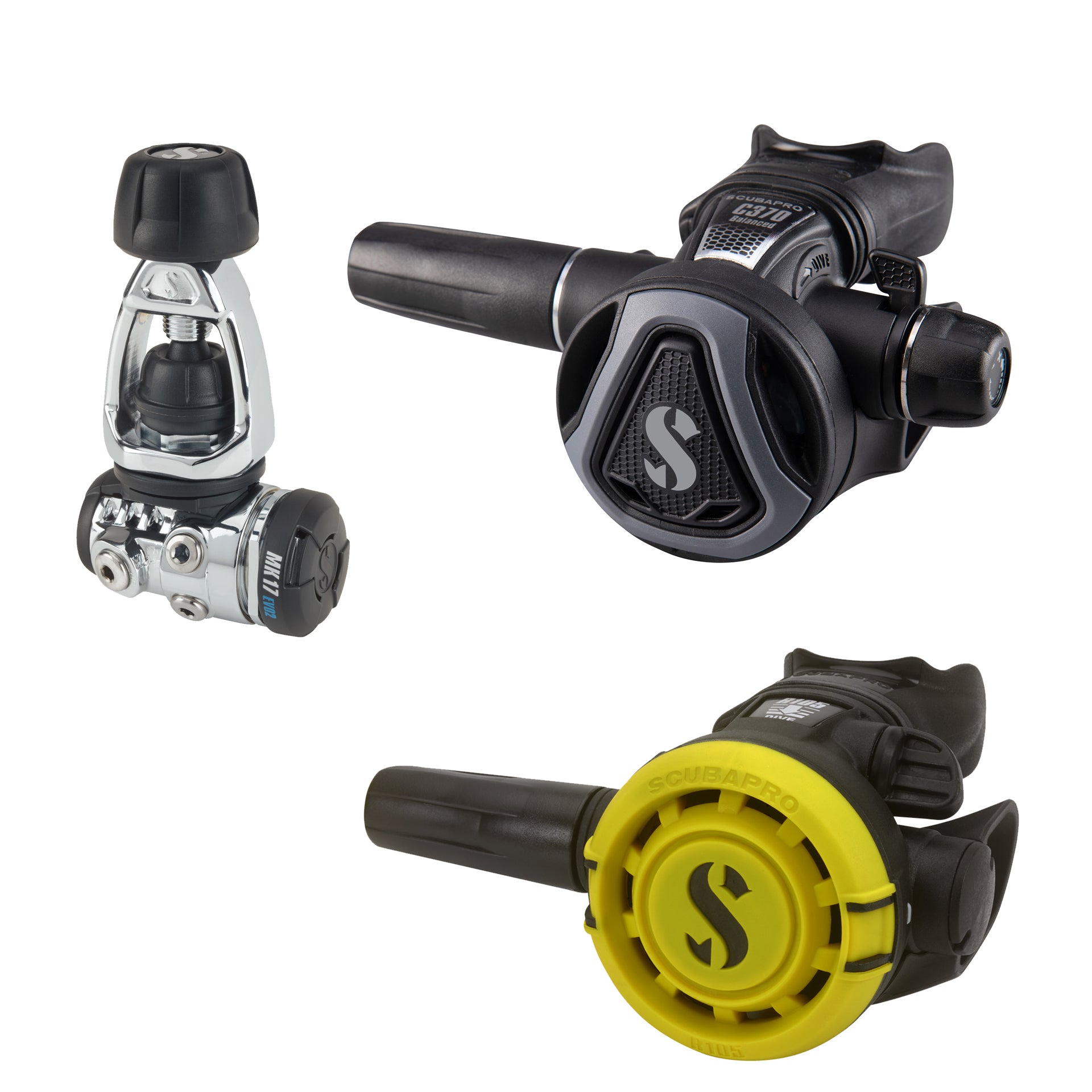 SCUBAPRO MK17 EVO 2/C370 graphite set, alternate view
