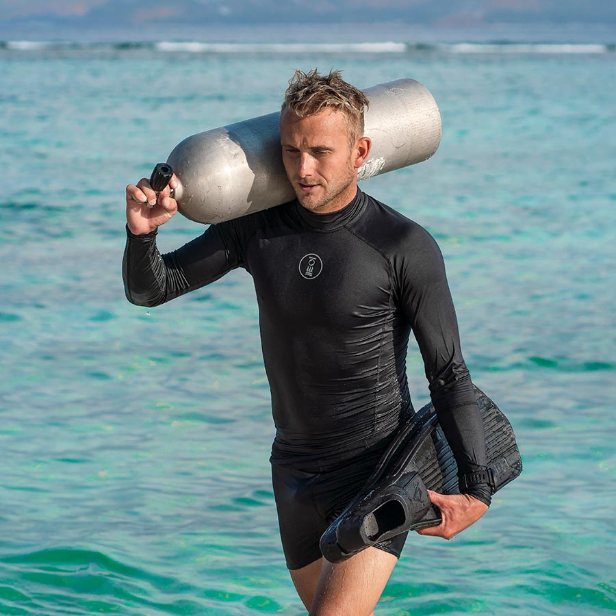 Fourth Element Men's Long Sleeve Hydroskin in use