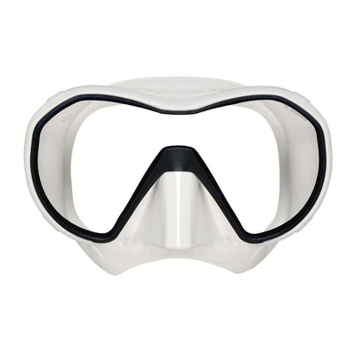 Apeks VX1 frameless dive mask in white with a clear lens