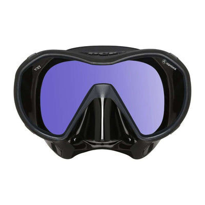 Apeks VX1 dive mask in black with the mirrored UV lens