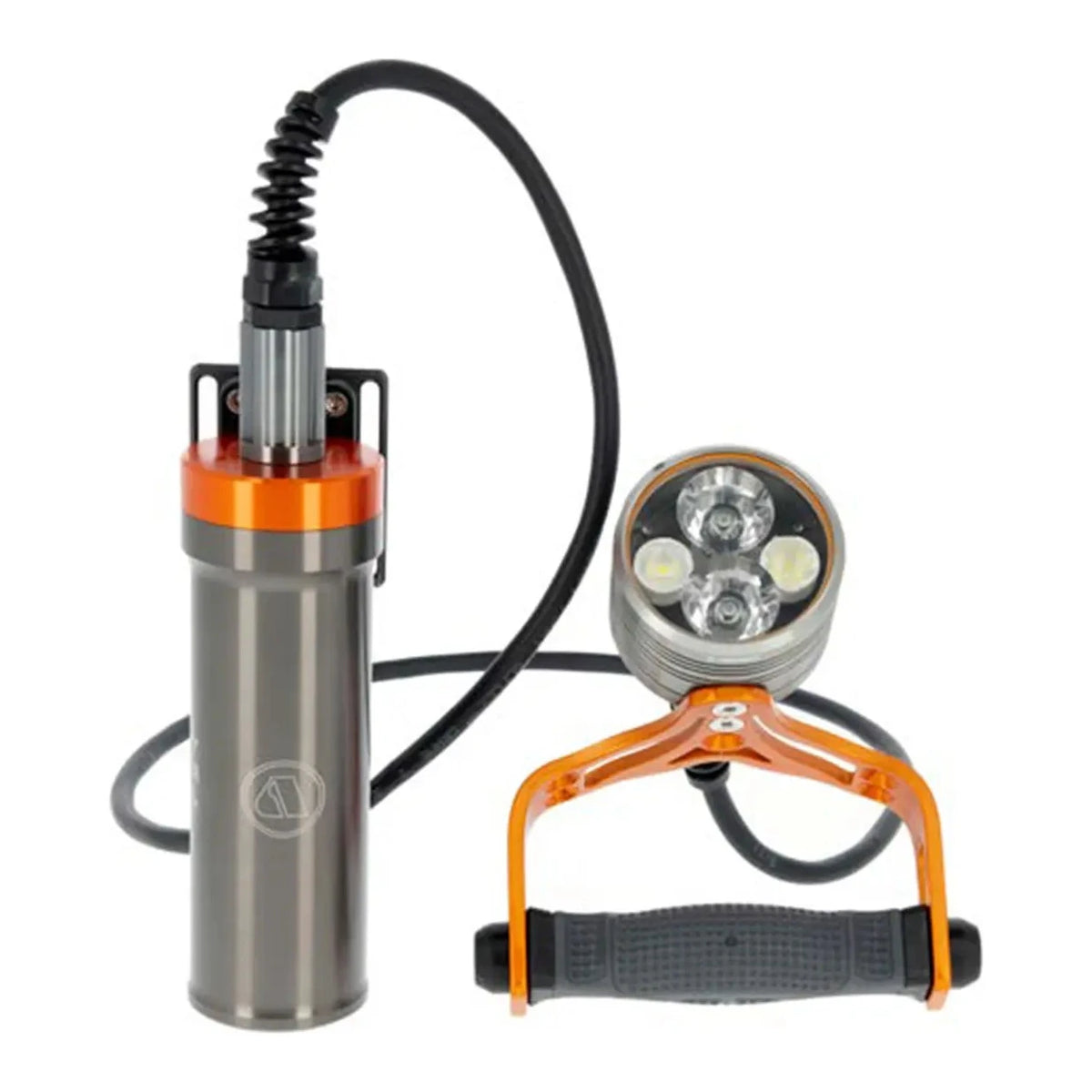 Apeks Luna-X canister dive light in grey and orange, image 1 of 8