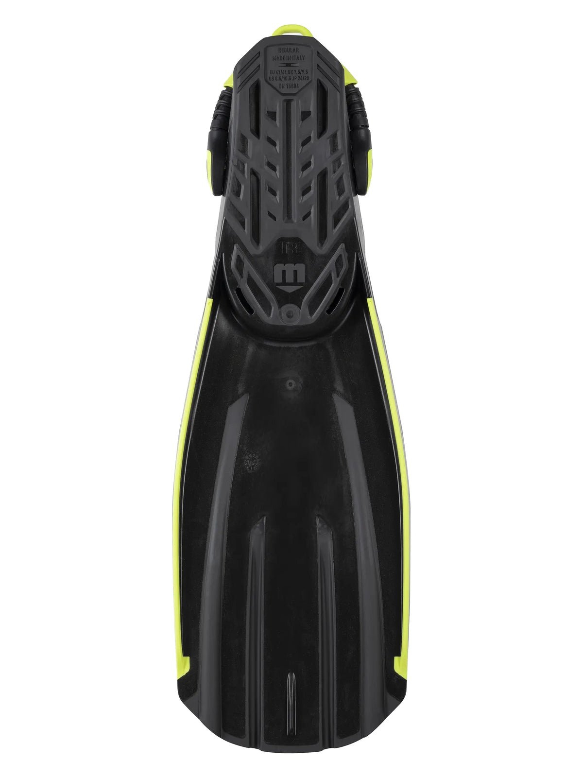 Mares Avanti Quattro 4X fin in black and fluo yellow, underside with anti-slip sole