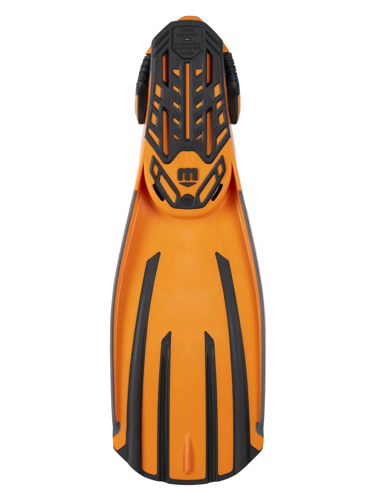 Mares Avanti Quattro 4X fin in orange and black, underside with anti-slip sole