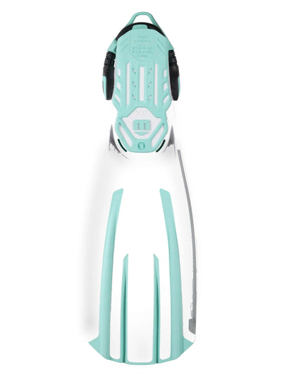 Mares Avanti Quattro 4X fin in white and aqua, underside with anti-slip sole