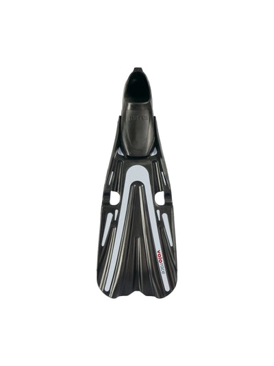 Mares Volo Race fin in black and grey, top view