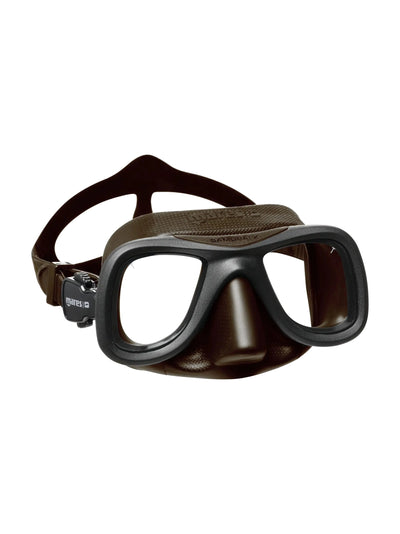 Mares Samurai X freediving mask in brown and black, front view