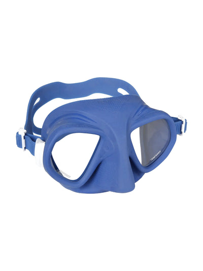Mares X-Tream freediving mask in blue and white, front view