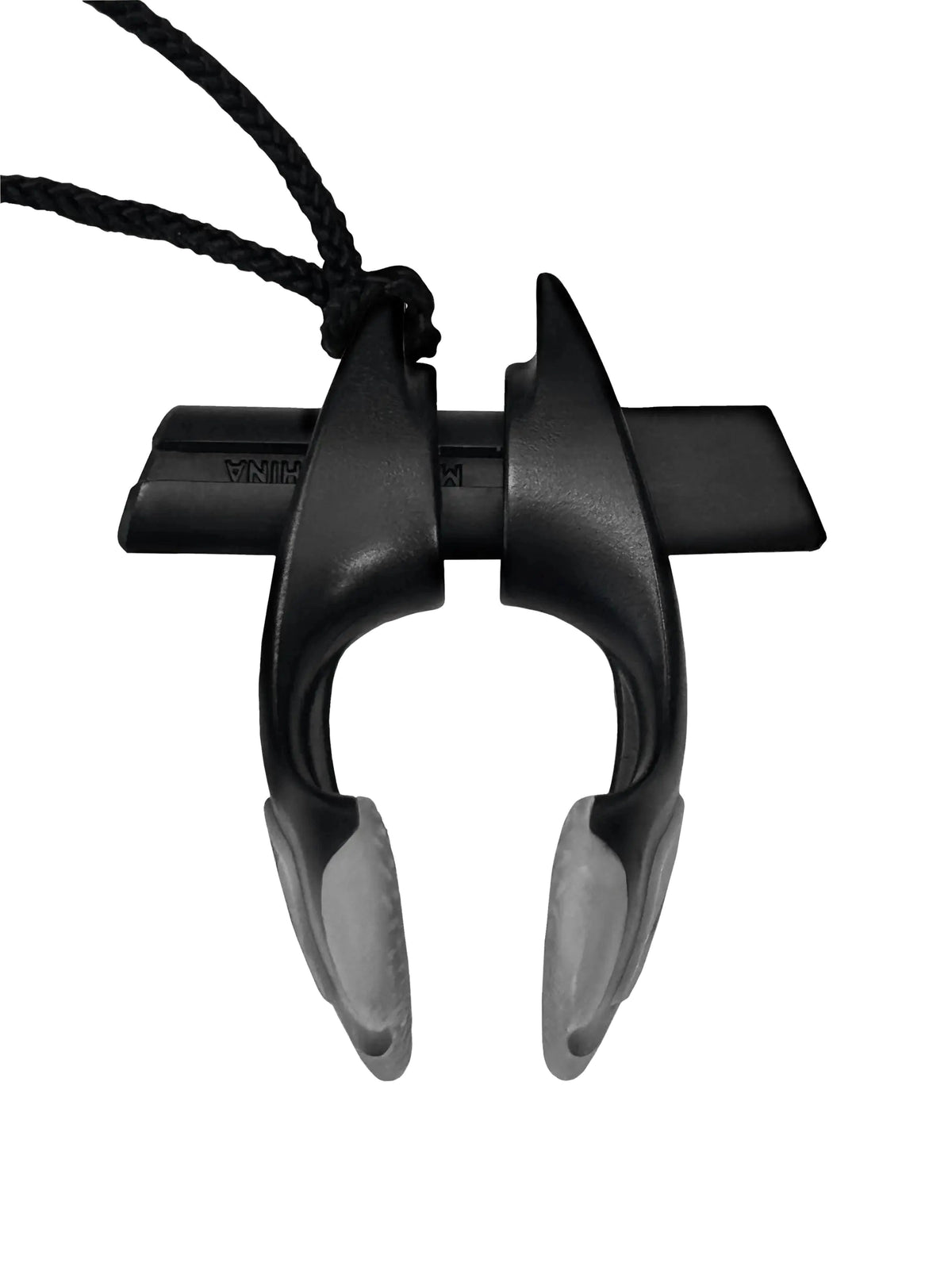 Mares freediving nose clip in black, angled view