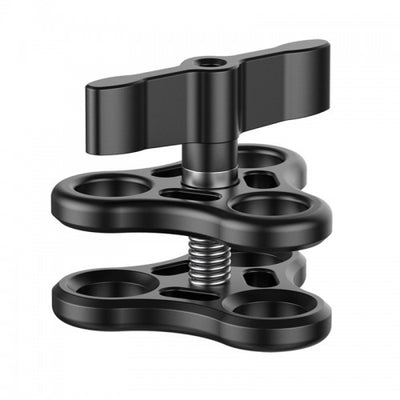 Nautieye CL-02 black aluminium tri-butterfly clamp with wing knob