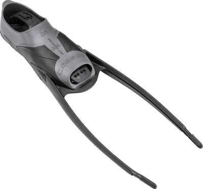 Cressi Gara modular fin seen from the rear quarter, foot pocket and blade rails together