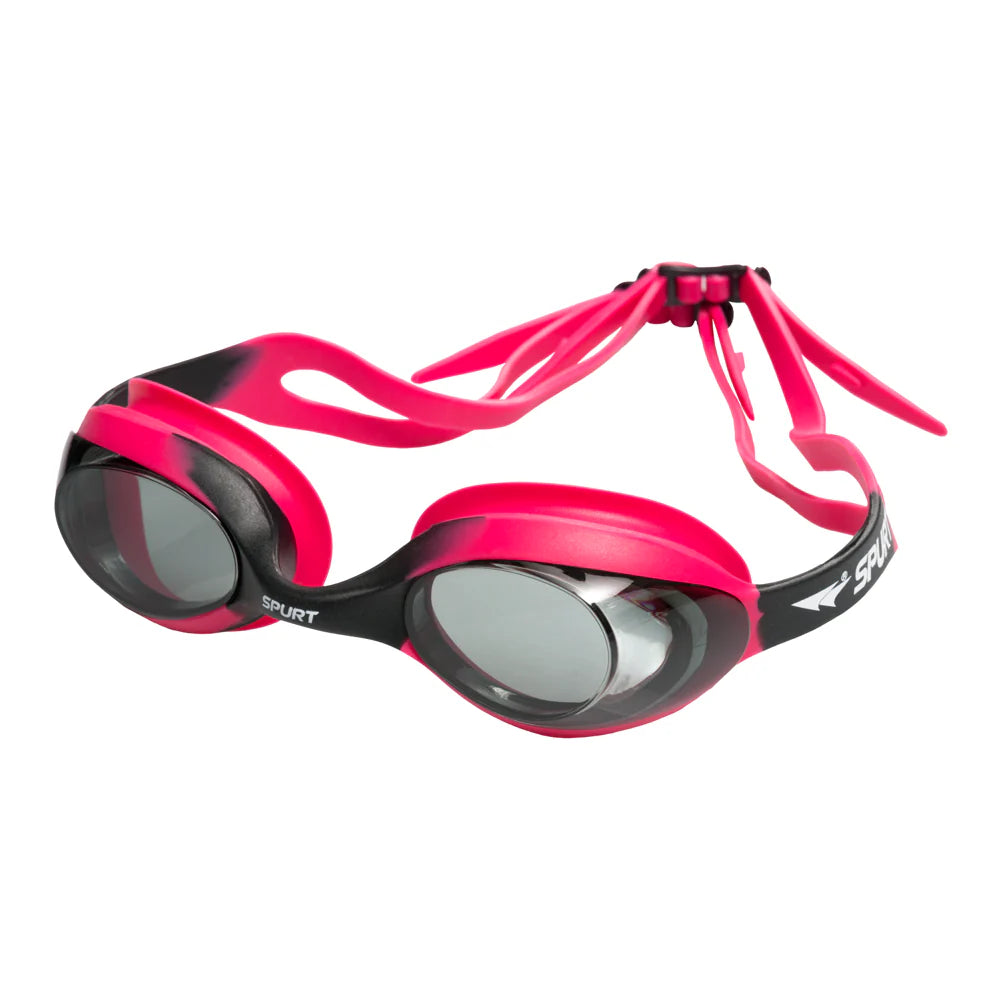 Spurt Blaze Junior Goggle in Pink and Black with Mirror Silver Lens and Dark Tint