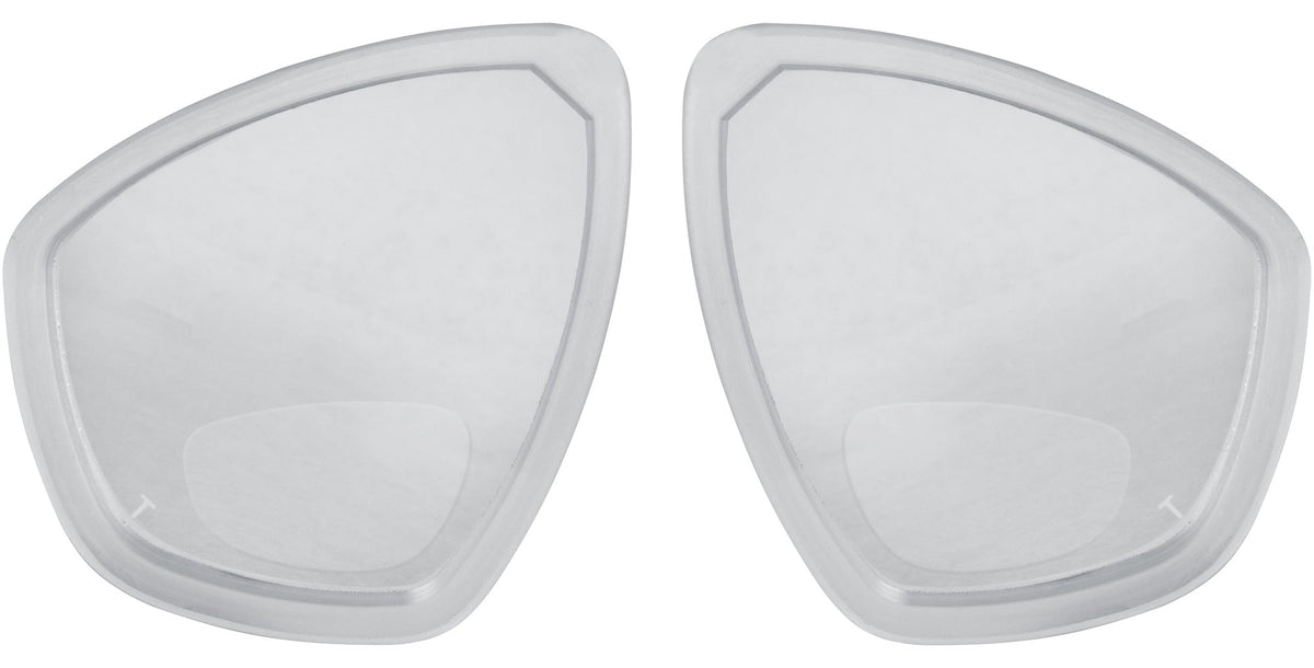 Cressi Focus positive bifocal lens with the reading segment in its lower part