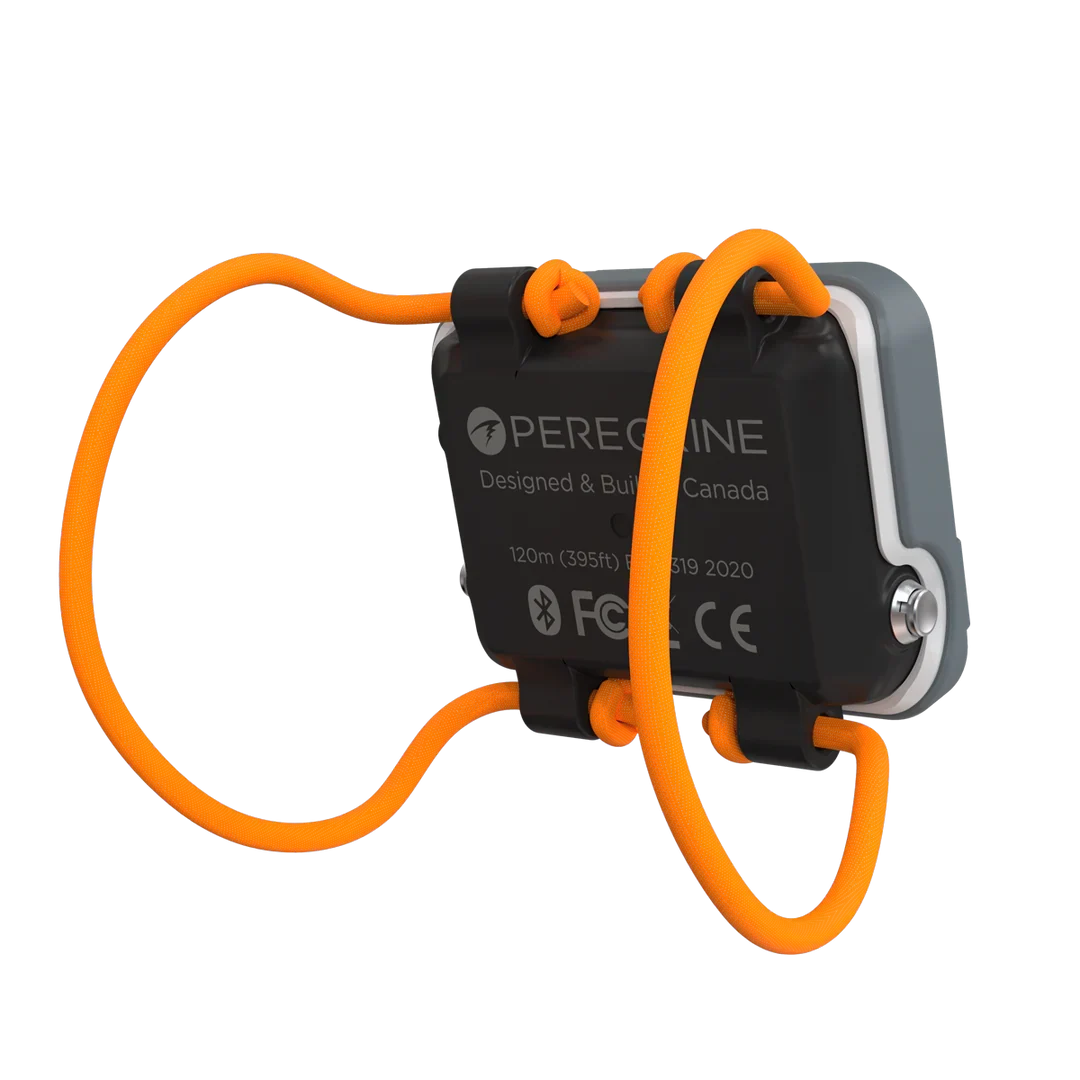 Shearwater Peregrine Dark Edition rear view fitted with the orange bungee shock cord
