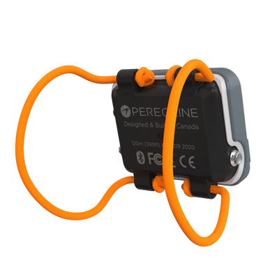 Shearwater Peregrine Dark Edition rear view fitted with the orange bungee shock cord