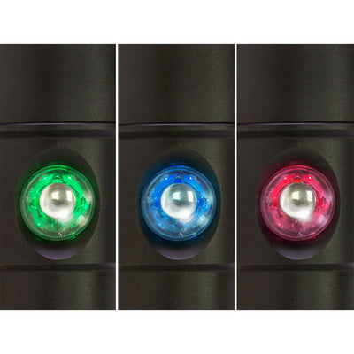 LIGHT WITH BUILT-IN 4-COLOR SETTINGS: WHITE, RED, BLUE, GREEN