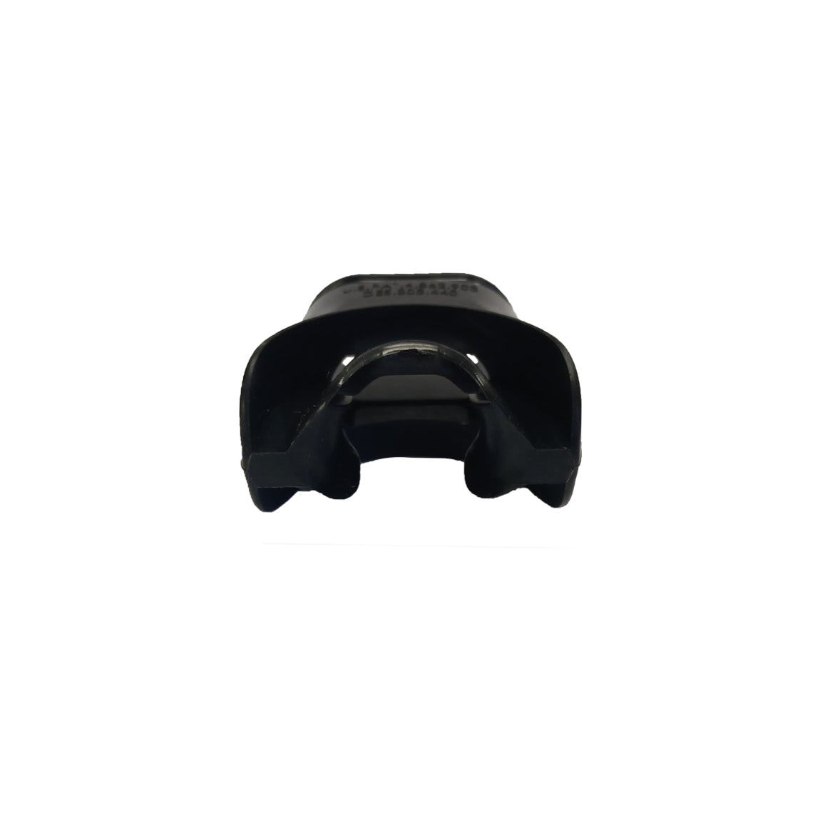 Aqua Lung divisible Comfo mouthpiece seen from above, showing the split between the two removable bite tabs
