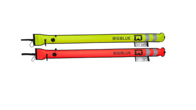 BigBlue surface marker buoy in orange and fluorescent yellow