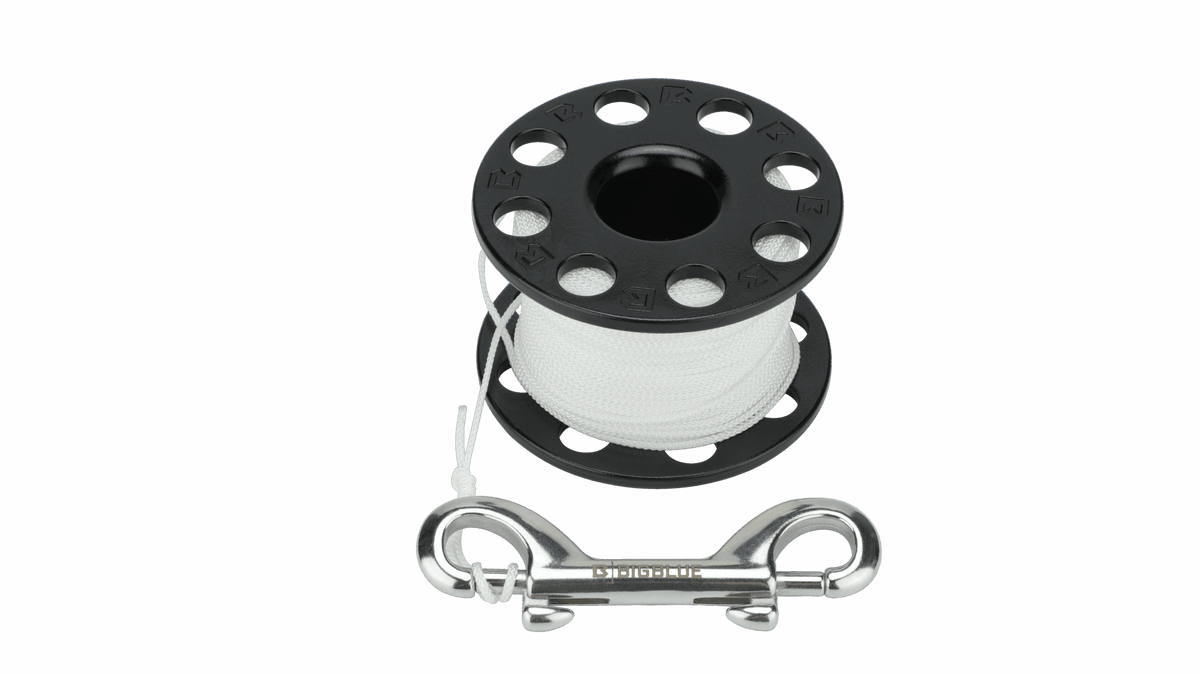 BigBlue 45 m Delrin spool loaded with number 24 line