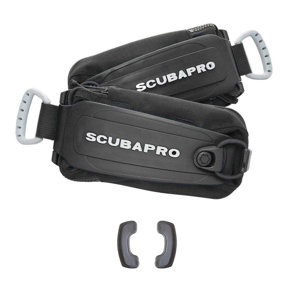 SCUBAPRO Monorail Weight Pocket Set standard in all black, pair with lids