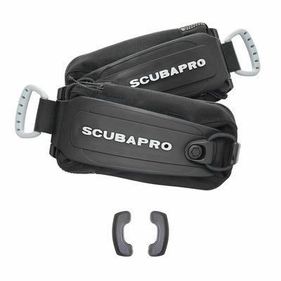 SCUBAPRO Monorail Weight Pocket Set standard in all black, pair with lids