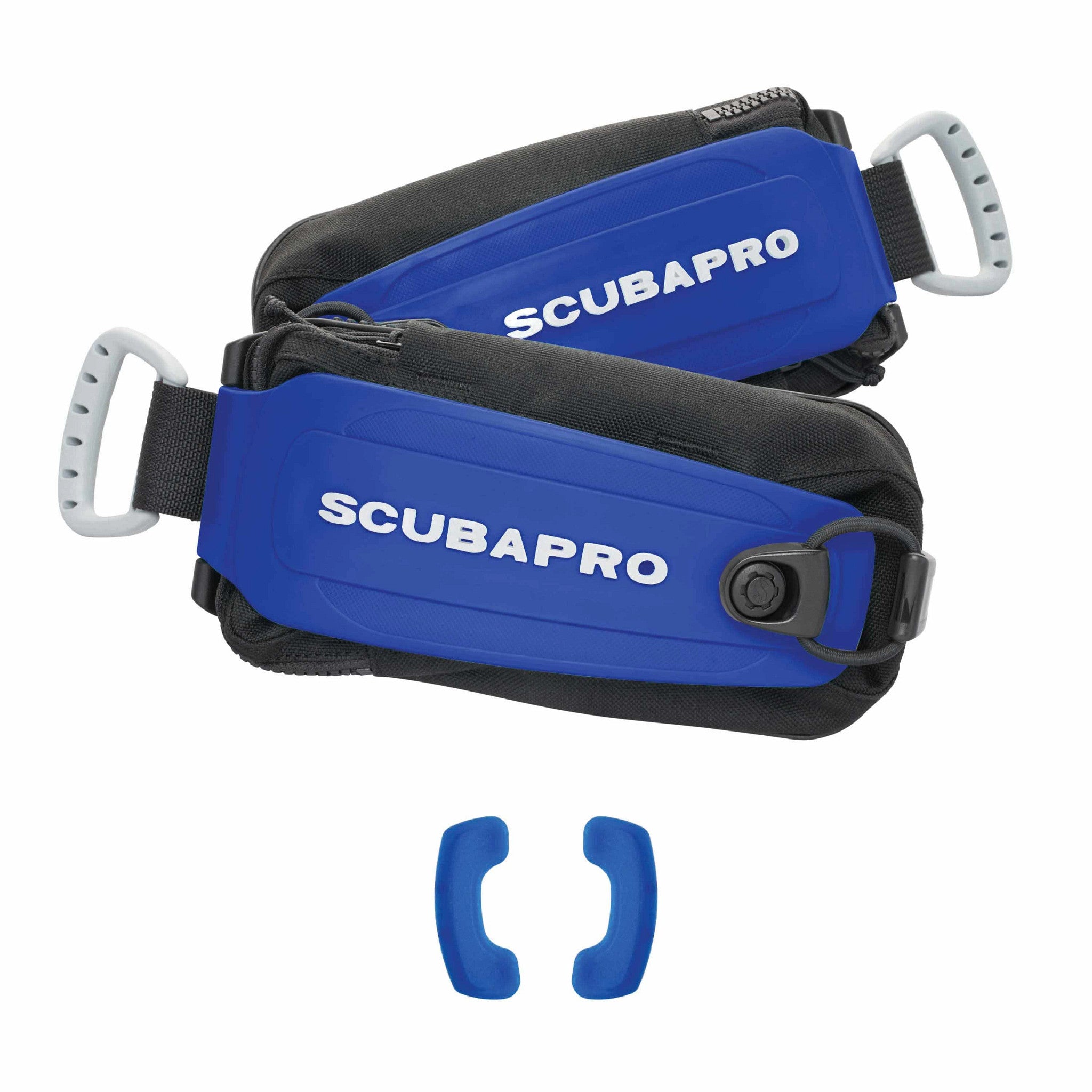 SCUBAPRO Monorail Weight Pocket Set standard in blue, pair with lids