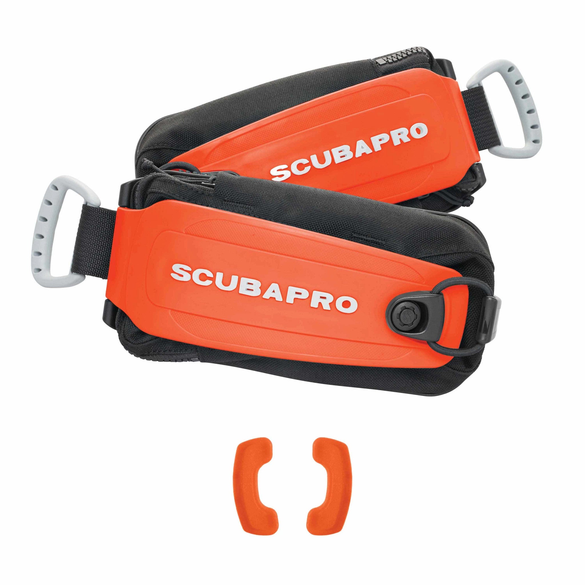 SCUBAPRO Monorail Weight Pocket Set standard in orange, pair with lids