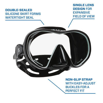 SCUBAPRO Solo Mask White/Black Skirt