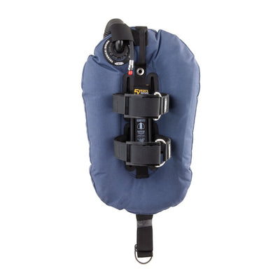 Tecline Donut 10 Junior DIR set in blue, wing side with the tank bands