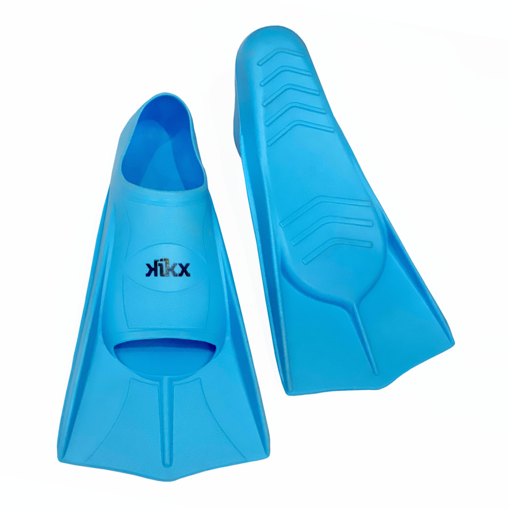 Kikx short silicone training fin, sky blue uk 12.5-1
