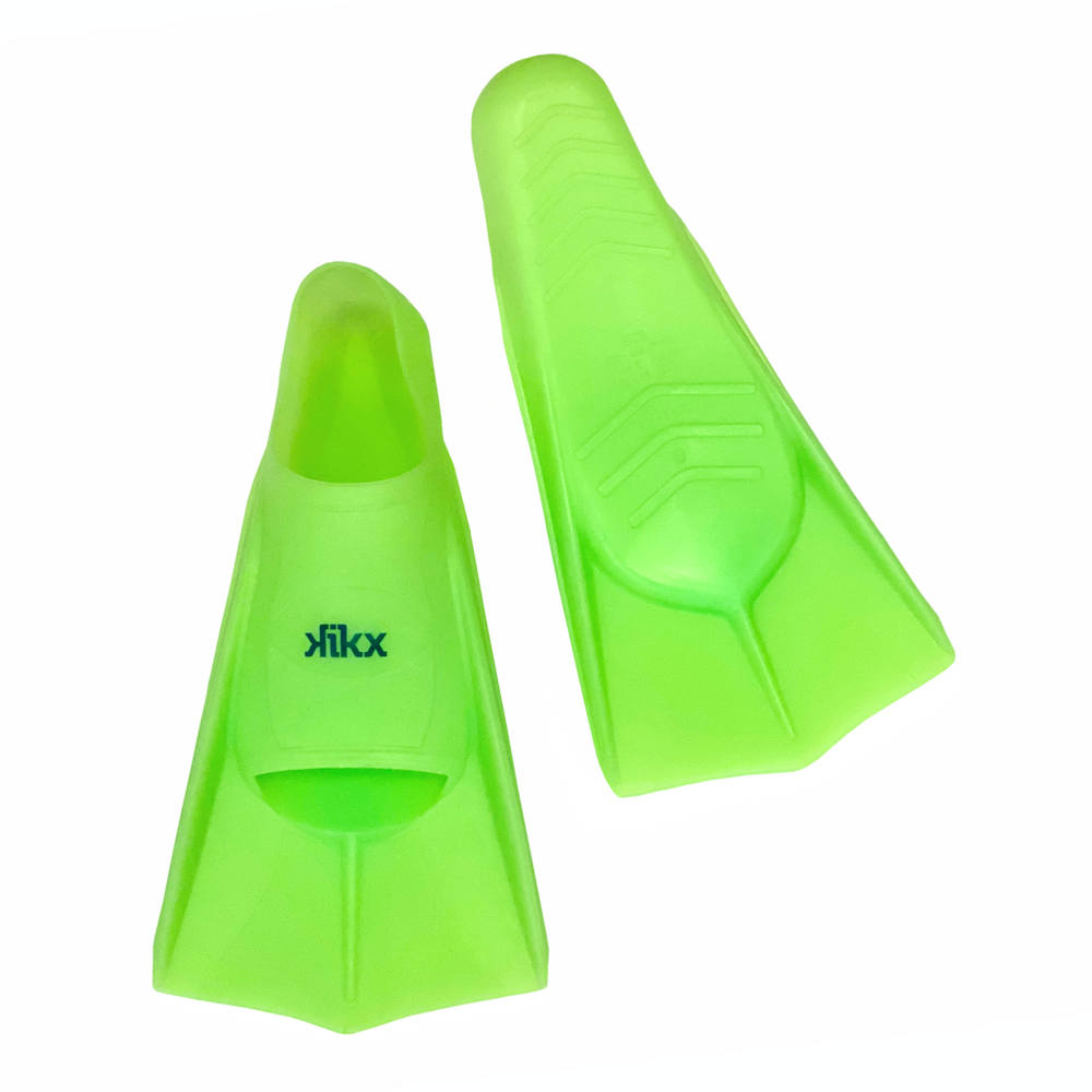 Kikx short silicone training fin, lime uk 12.5-1