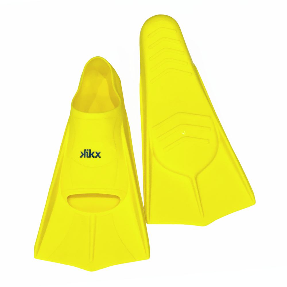 Kikx short silicone training fin, yellow uk 12.5-1