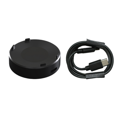 Shearwater Tern TX wireless charging puck with its USB-C cable