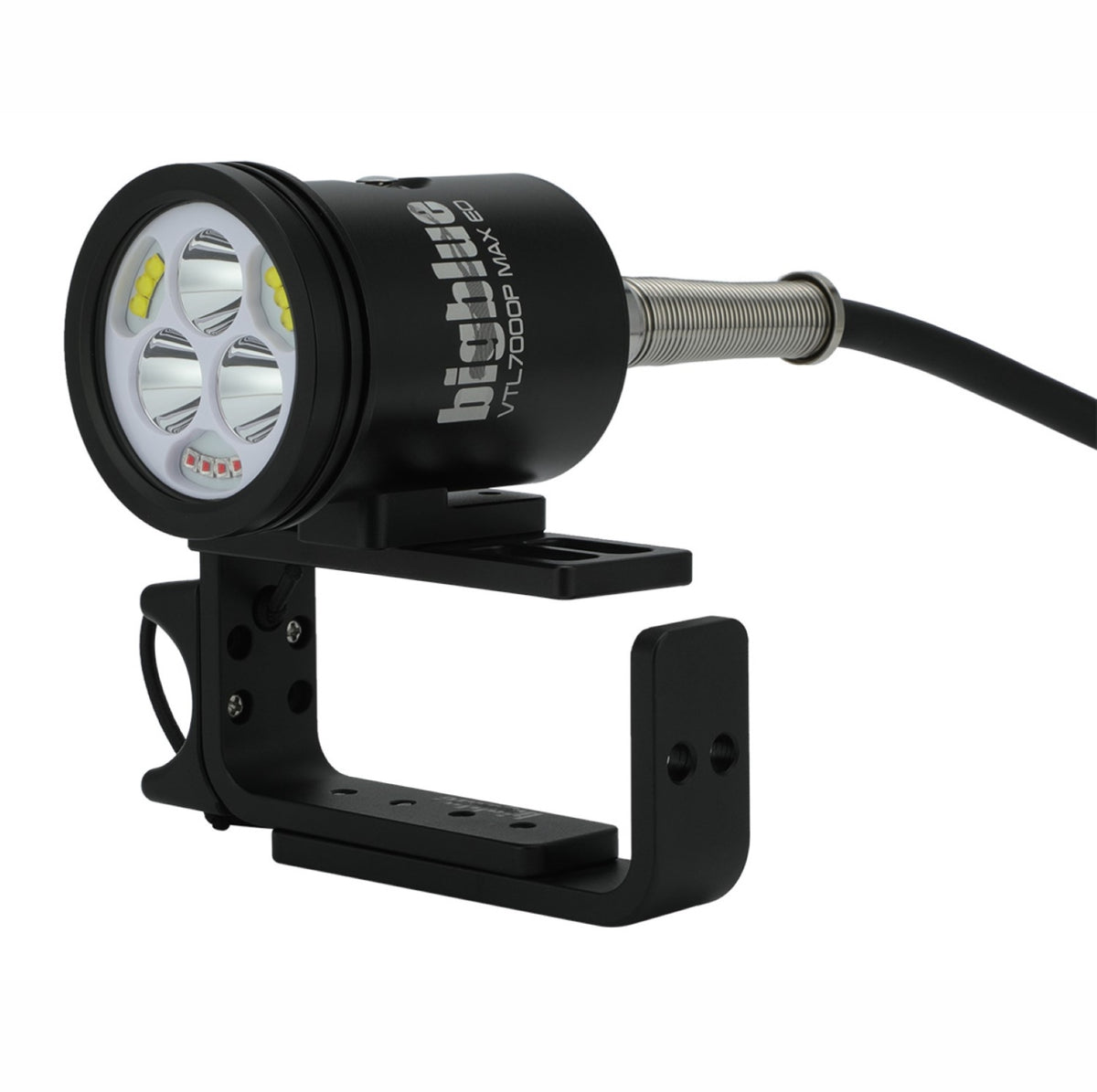 BigBlue VTL7000P Max EO light head in black with the adjustable Goodman handle