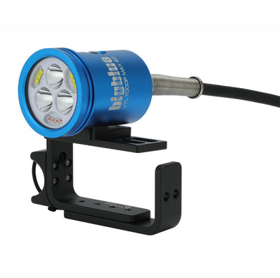 BigBlue VTL7000P Max EO light head in blue with the adjustable Goodman handle