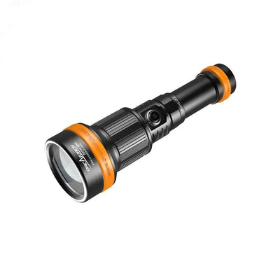 OrcaTorch ZD710 MK2 zoom dive light, full side view