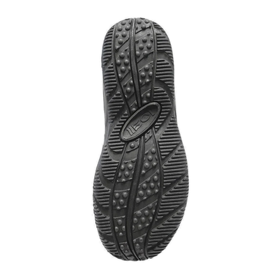 Tread pattern on the sole of a black Fourth Element Amphibian dive boot