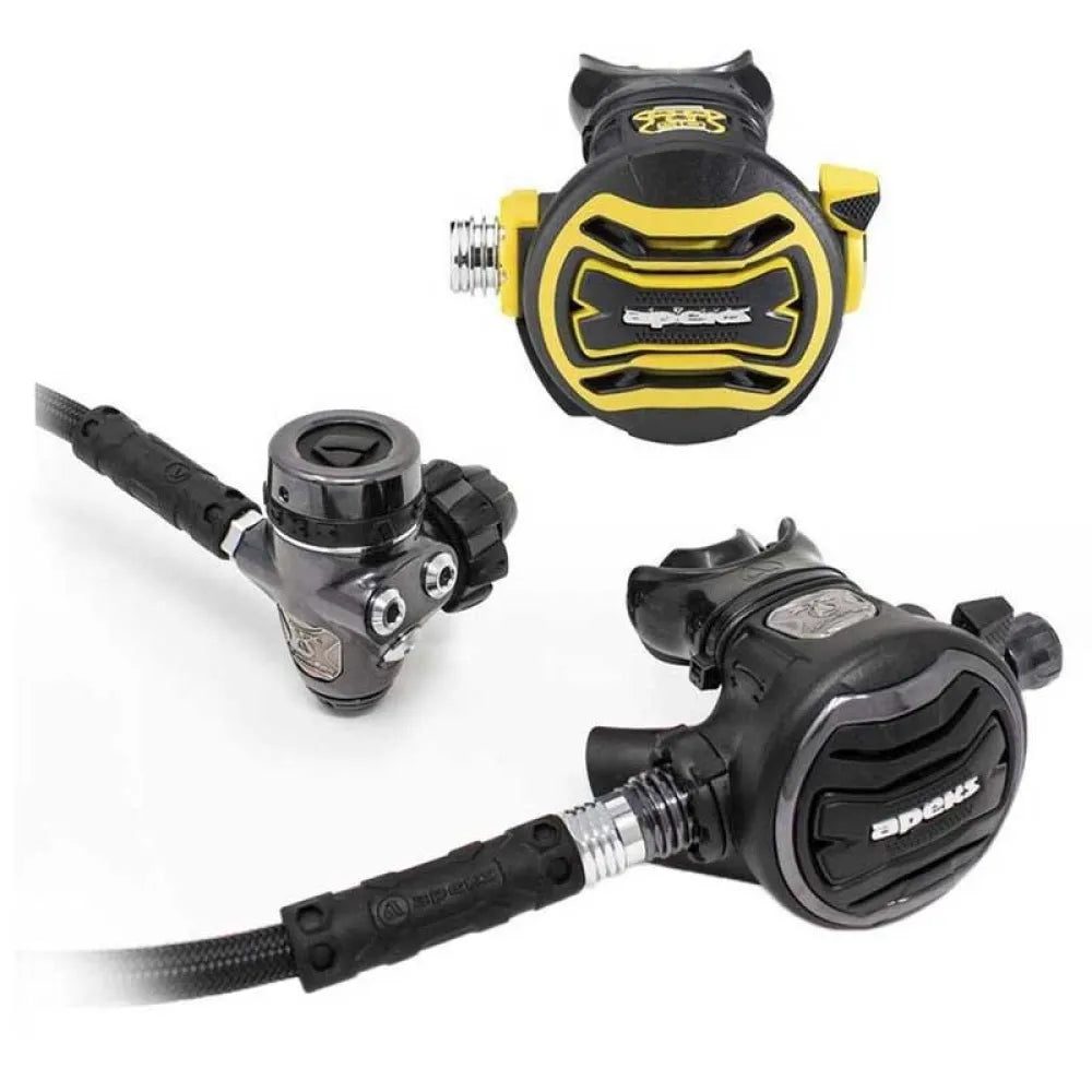 Apeks XTX Tungsten PVD second stage, yellow XTX40 octopus and Tungsten PVD DST first stage