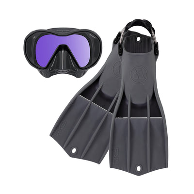 Apeks VX1 mask and RK3 HD fins in dark grey