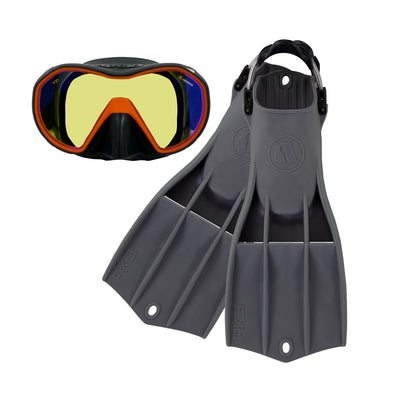 Apeks VX1 mask and RK3 HD fins in dark grey